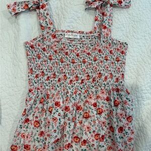 Vestique Floral Smocked Top with Tie Straps